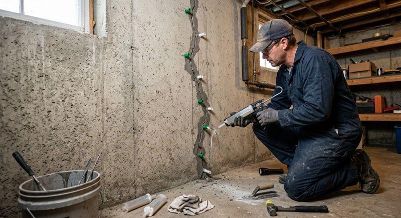 Cracked Basement Floor Repair in Greenville, SC