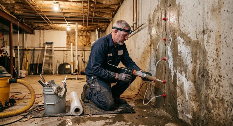 Basement Seepage Repair in Greenville, SC